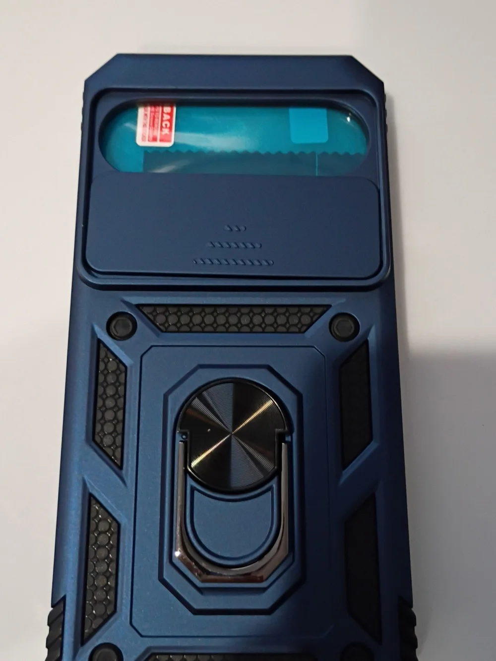 Blue Rugged Phone Case with Ring Kickstand + Screen Protector For Pixel 9 Pro XL